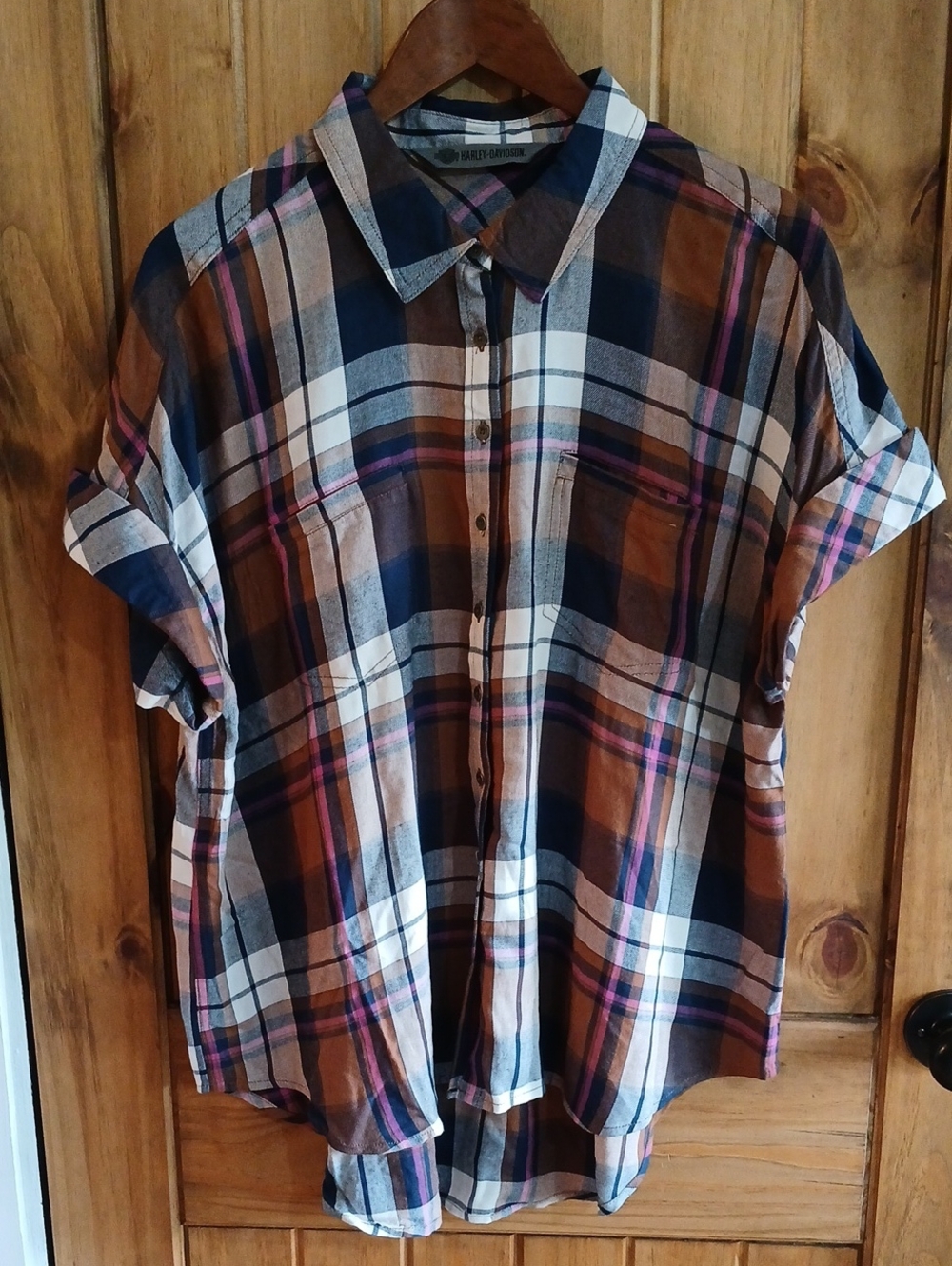 Womens Harley Davidson Rayon Button Front Shirt - 2XL